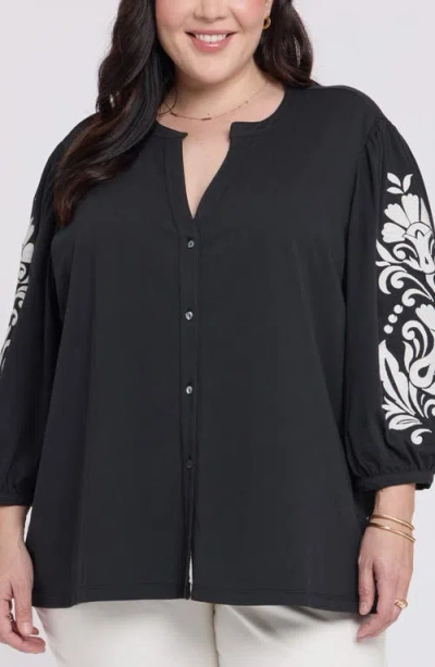 Nydj Embroidered Top In Multi