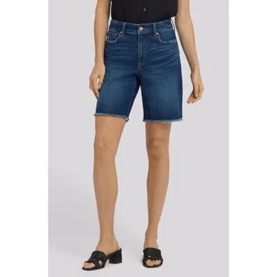Nydj Erin High Waist Raw Hem Denim Shorts In Blue