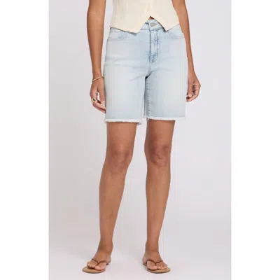 Nydj Erin High Waist Raw Hem Denim Shorts In Blue