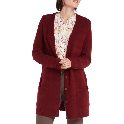 Nydj Everyday Womens Ribbed Trim Manmade Cardigan Sweater In Pink
