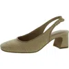 Shop Nydj Faelynn Womens Cork Square Toe Slingback Heels In White