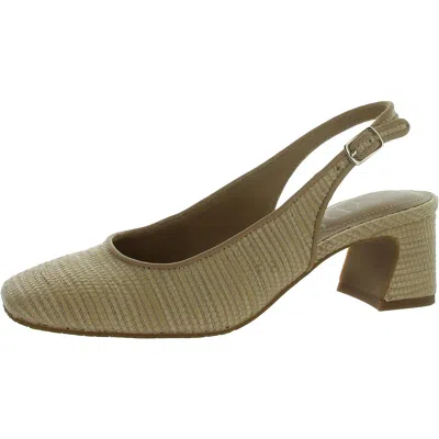 Nydj Faelynn Womens Cork Square Toe Slingback Heels In White