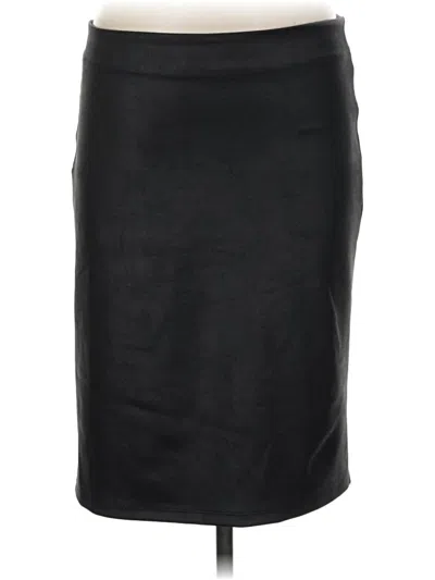 Pre-owned Nydj Faux Leather Skirt In Black