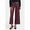 Nydj Faux Leather Wide Leg Ankle Pants In Burgundy