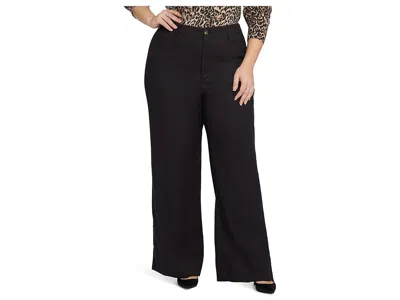 Nydj Five-pocket Wide Leg Trouser Pants In Black