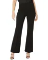 Nydj Solid Pull-on Flare-leg Seamed Pants In Black
