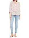 Nydj Floral Pintuck Blouse In Hacienda In Multi