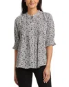 Nydj Pleated Peasant Blouse In Adriana