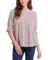 Nydj Floral Print Pleated Peasant Top In Woodland Blooms