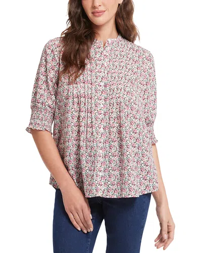 Nydj Floral Print Pleated Peasant Top In Woodland Blooms