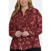 Nydj Floral Tuxedo Button-up Shirt In Multi