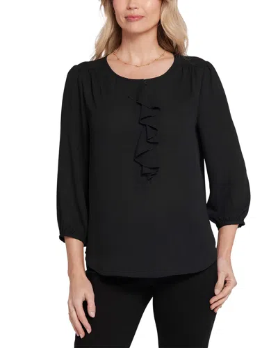 Nydj Flounce Blouse In Black