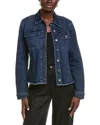 Nydj Frayed Hem Denim Jacket In Blue
