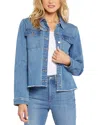 Nydj Frayed Hem Denim Jacket In Blue