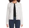 Nydj Frayed Hem Denim Jacket In Optic White In White
