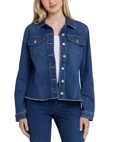 Nydj Frayed Hem Jean Jacket In Rio Rapids