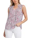 Nydj Gemma Sleeveless Smocked Neck Top