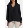 Nydj Gemma Smocked Neck Top In Black