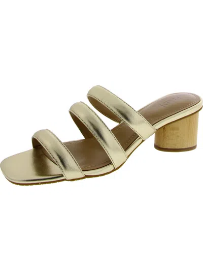 Nydj Giacomo Womens Canvas Slip On Slide Sandals In Gold