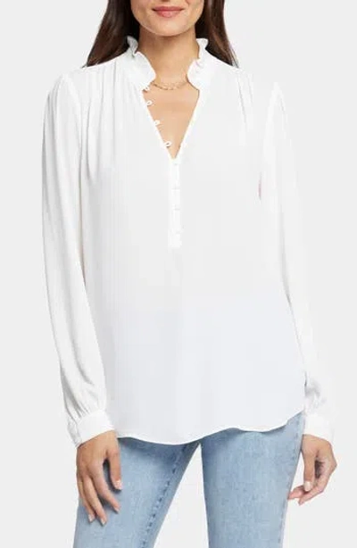 Nydj Hannah Floral Print Georgette Top In White