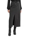 Nydj High Waist Slit Front Denim Maxi Skirt In Cloud Stone