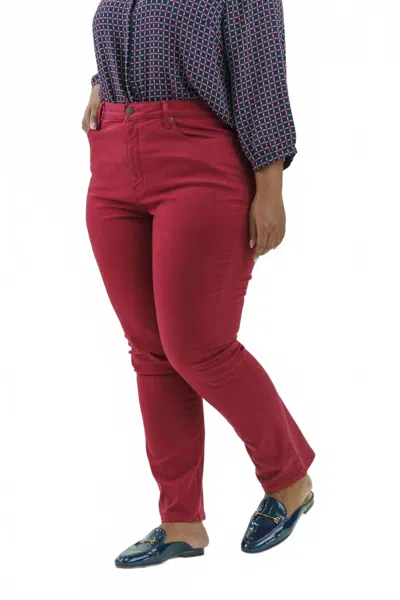 Nydj High Rise Sheri Slim Jeans - Plus In Wild Currant In Red