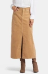 Nydj High Waist Slit Front Corduroy Maxi Skirt In Sand Dune