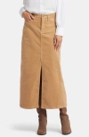Nydj High Waist Slit Front Corduroy Maxi Skirt In Sand Dune
