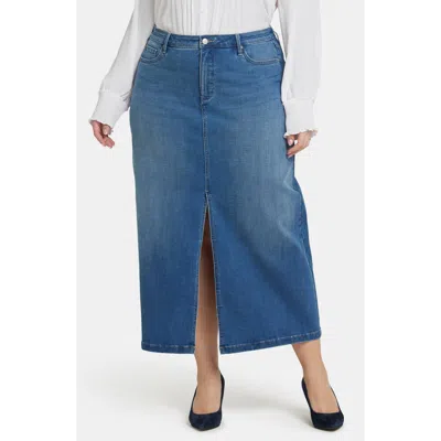 Nydj High Waist Slit Front Denim Maxi Skirt In Fairmont