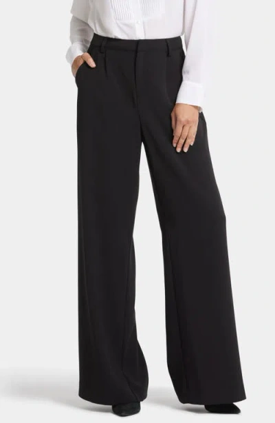 Nydj High Waist Wide Leg Pants In Black