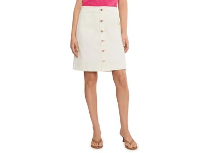 Nydj High Waist A-line Denim Utility Skirt In White