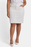 Nydj Hollywood Pencil Denim Skirt In Beach Cruise Stripe