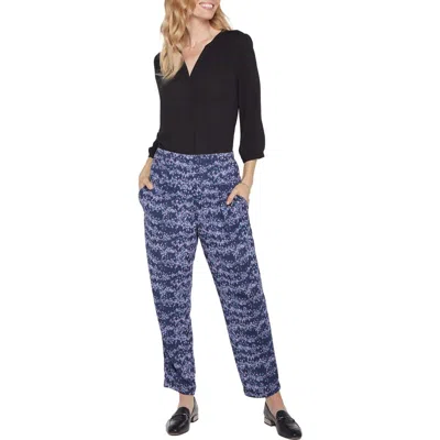 Nydj Ines Womens Printed Polyester Straight Leg Pants In Blue