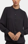 Nydj Janie Lattice Inset Button-up Shirt In Black