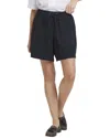 Nydj Jayne Denim Ankle Wide Leg Drawstring Shorts In Black