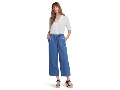 Nydj Jayne Pull-on Wide Leg Ankle Pants In Blue