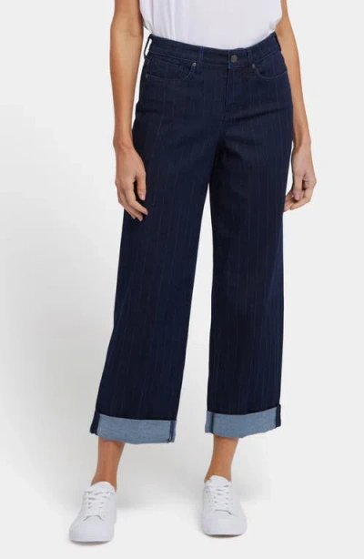 Nydj Jemma High Waist Cuff Barrel Leg Ankle Jeans In Biscay Stripe