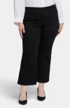 Nydj Plus Bailey Womens Stretch Denim Straight Leg Jeans In Black Rinse