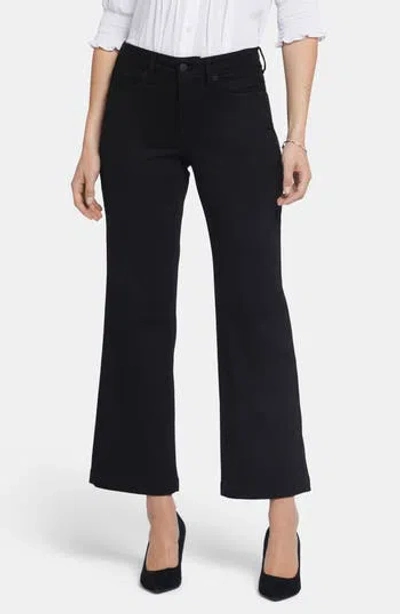 Nydj Julia Relaxed Crop Flare Jeans In Black Rinse