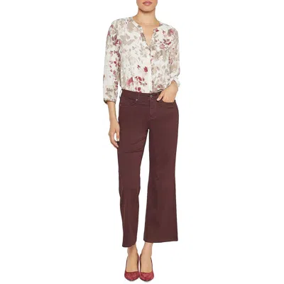 NYDJ JULIA WOMENS RELAXED HIGH RISE FLARE JEANS