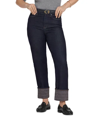Nydj Kasey Cotton Blend Ankle Stovepipe Jeans In Rinse In Blue