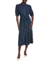 Nydj Kate Ruffle Midi Dress In Blue