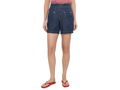 Nydj Kayla Denim Shorts Women's Jumpsuit & Rompers One Piece Medium Indigo: 0 In Blue