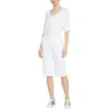 Nydj Kristie 80's Womens Raw Hem Denim Bermuda Shorts In White