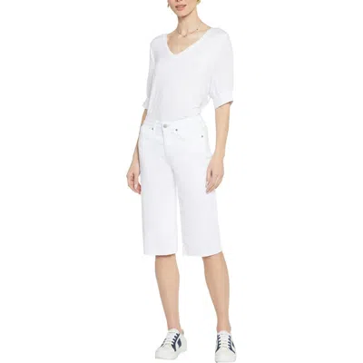 Nydj Kristie 80's Womens Raw Hem Denim Bermuda Shorts In White