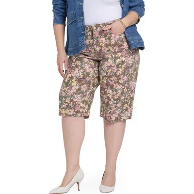 Nydj Kristie '80s Raw Hem Denim Bermuda Shorts In Brown