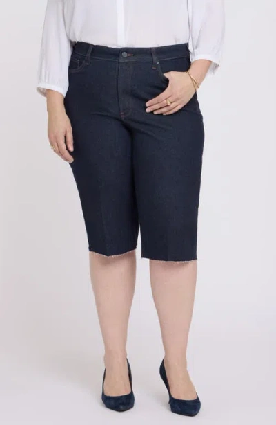 Nydj Kristie '80s Raw Hem Denim Bermuda Shorts In Blue