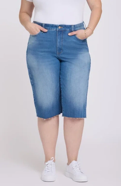 Nydj Kristie '80s Raw Hem Denim Bermuda Shorts In Multi