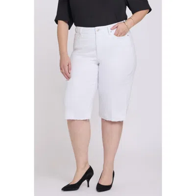 Nydj Kristie '80s Raw Hem Denim Bermuda Shorts In White