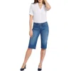 Nydj Kristie Womens Raw Hem Denim Bermuda Shorts In Awakening